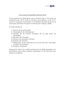 Convocatoria Asamblea General 2014
